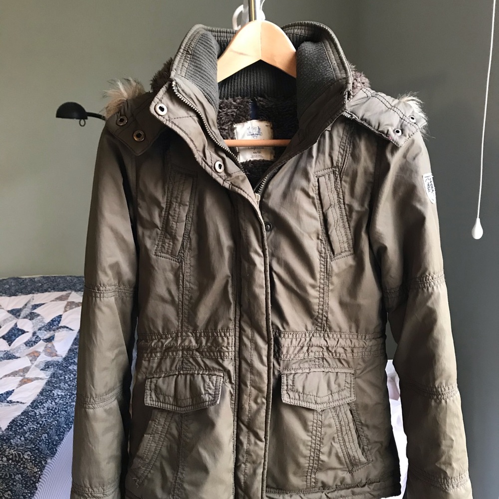 AE FAUX FUR LINED HOOD PARKA XS